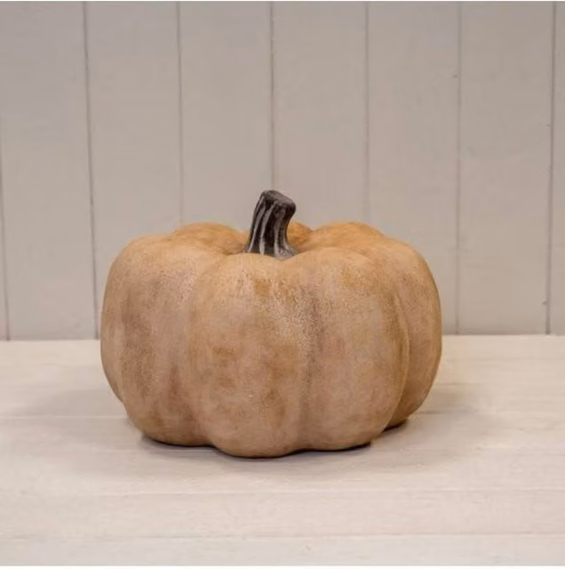KDMD Large Pale Orange Ceramic Pumpkin Tabletop Ornament