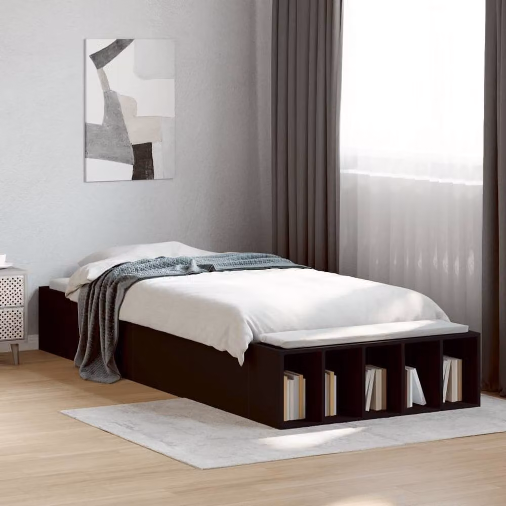 Berkfield Home Modern Bed Frame in Black, W/D/H: 100 x 200 cm – 2