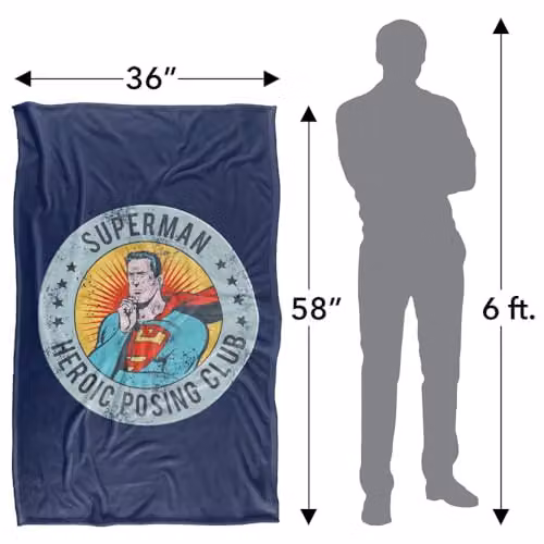 Warner Bros. Superman Heroic Posing Club Silky Touch Super Soft Fleece Throw Blanket, Multicolour, W: 91.44 cm, L: 147 cm – 4