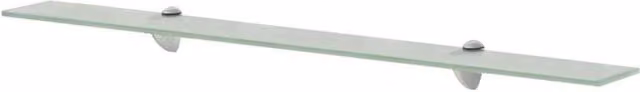 Berkfield Home Set of 2 Clear Glass Floating Wall Mounted Shelves, W: 90 cm, D: 20 cm