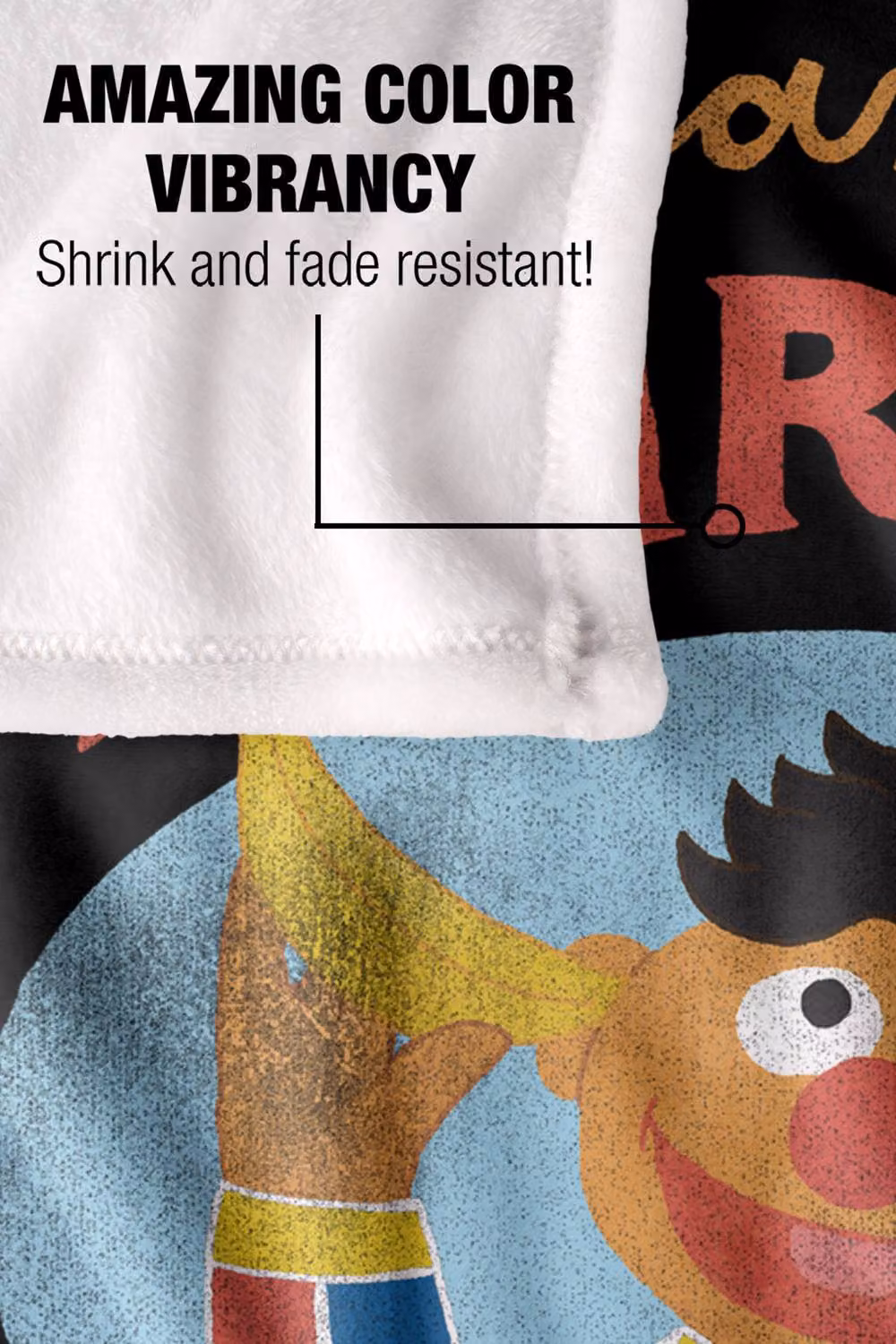 Sesame Street Ernie Banana In My Ear Super Soft Fluffy Polyester Throw Blanket, Extra Large, Multicolour – 4