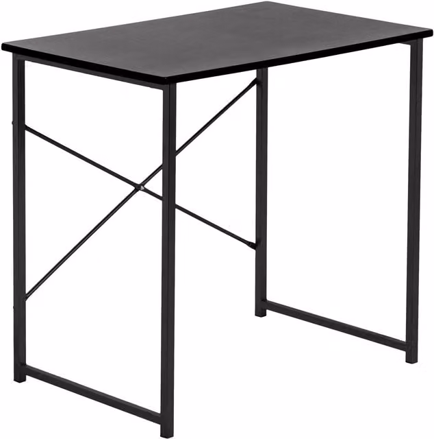 Harbour Housewares Modern Black Rectangular Wooden Computer Office Desk