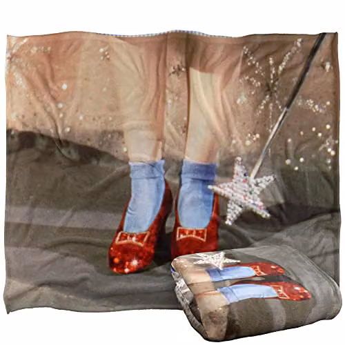 LOGOVISION The Wizard of Oz Ruby Slippers Scene Silky Touch Super Soft Fleece Throw Blanket, W/D/H: 152 x 127 cm, Multicolour