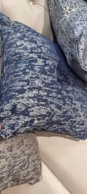Celebrity Interiors Flora Velvet Square Cushion in Yellow and Blue, W/D/H: 45.72 x 45.72 x 45.72 cm