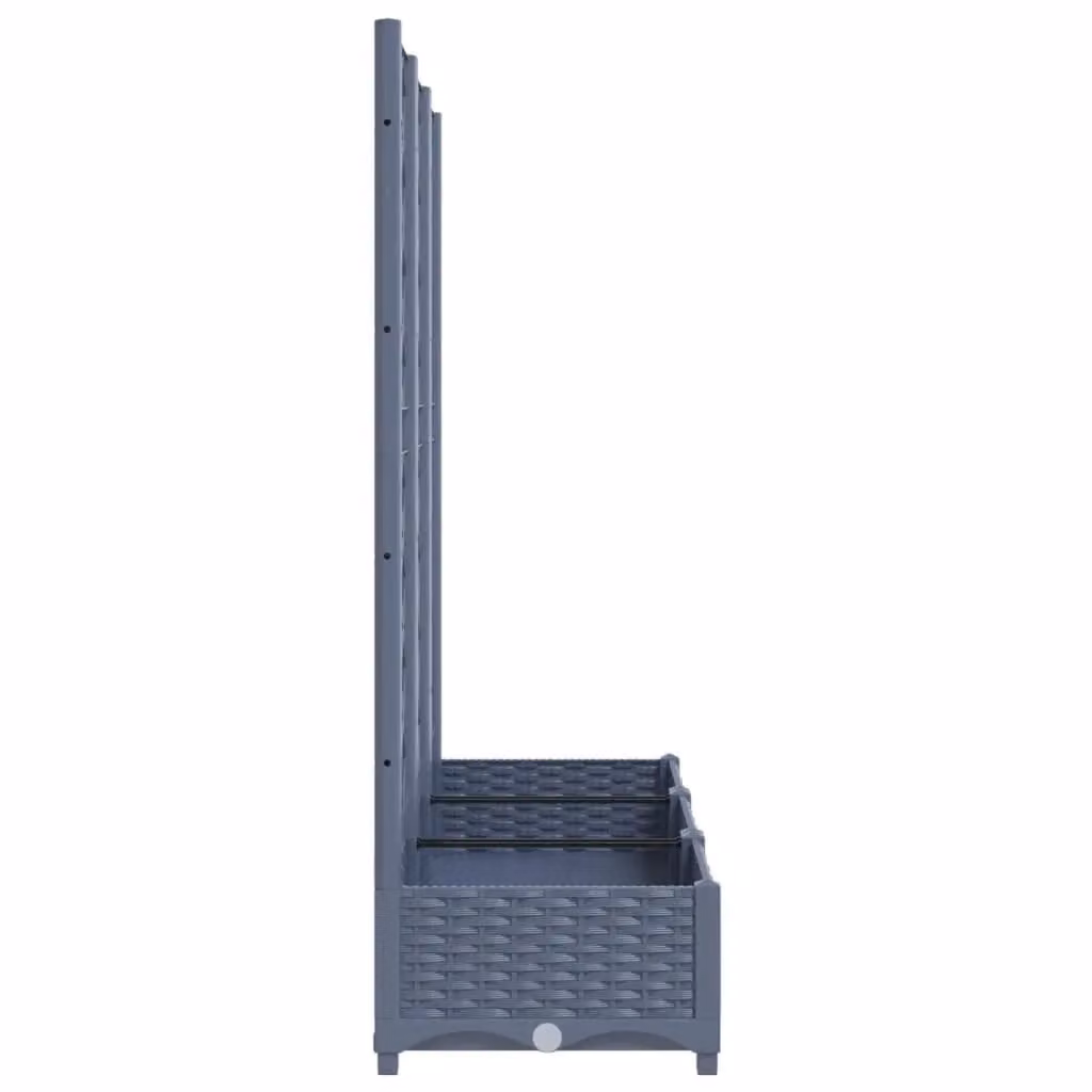 Berkfield Home Garden Planter with Trellis, Dark Grey, W/D/H: 120 x 40 x 121.5 cm – 3