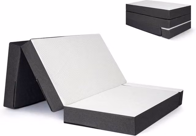SPETLEK Grey Tri-Fold Comfort Foam Folding Floor Mattress, W/D/H: 190 x 90 x 38.1 cm – 1