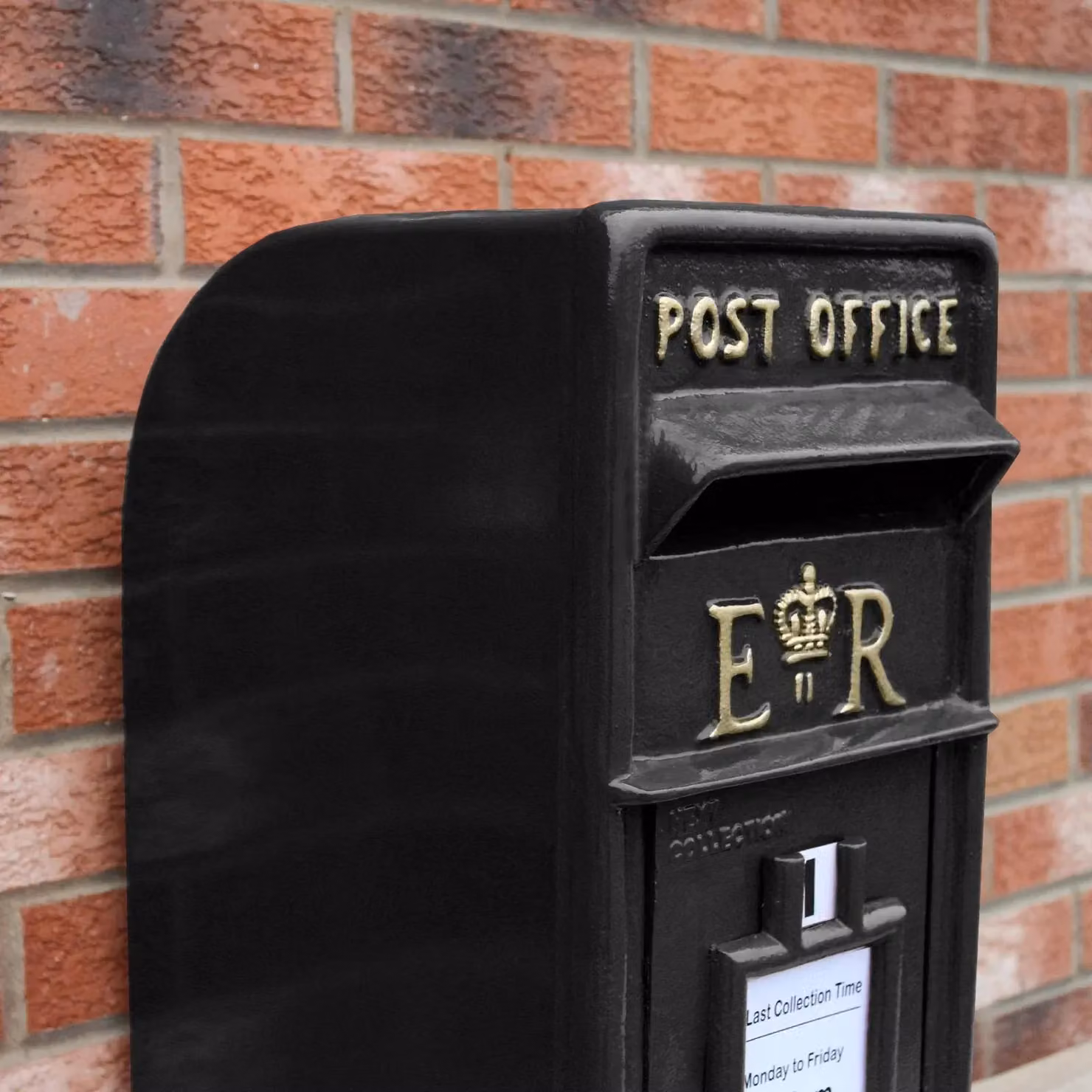 Monstershop Vintage Black and Gold Cast Iron Wall Mounted Post Box – 2