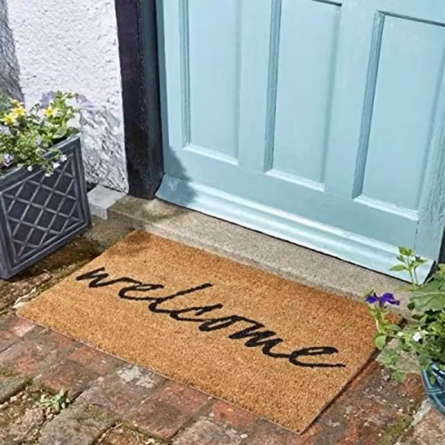 Marco Paul Beige Coir Nonslip Weatherproof Welcome Mat W: 75 cm, D: 45 cm