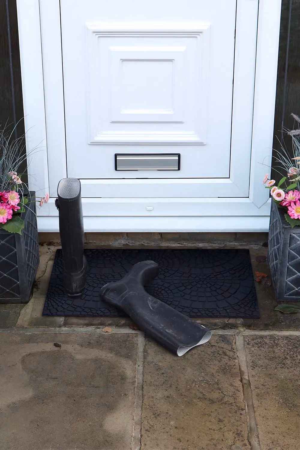 JVL Mosaic Black Rubber Scraper Doormat W: 45 cm, D: 75 cm – 8