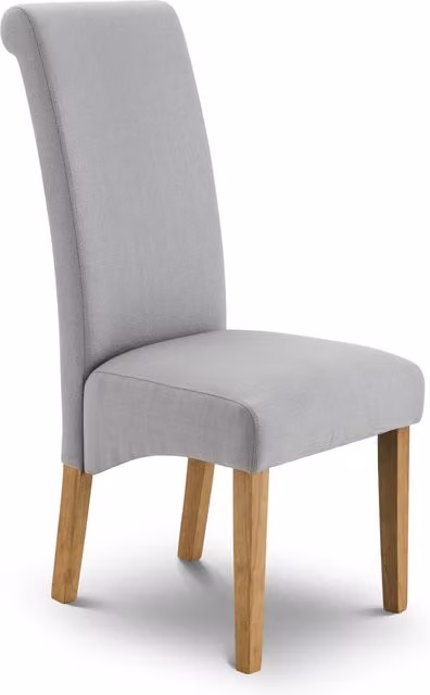Julian Bowen Rio Set of 2 Upholstered Grey Fabric Dining Chairs