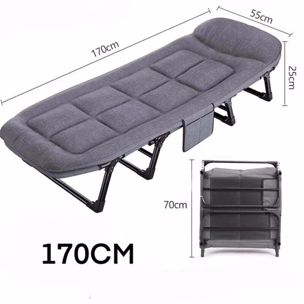 Havendro Heavy Duty Single Foldable Bed with Mattress, Grey, W: 55 cm, H: 170 cm – 2