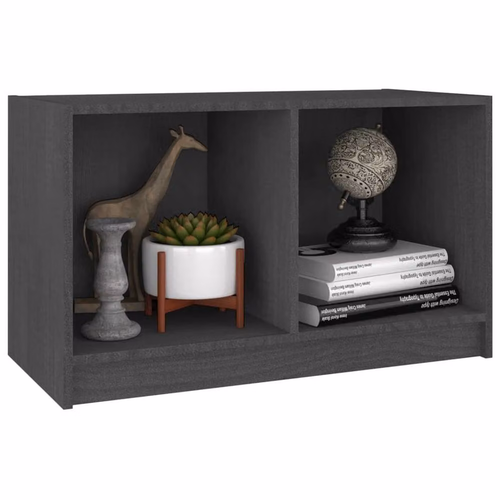 Berkfield Home Modern Grey Solid Pinewood TV Cabinet W/D/H: 70 x 33 x 42 cm – 3