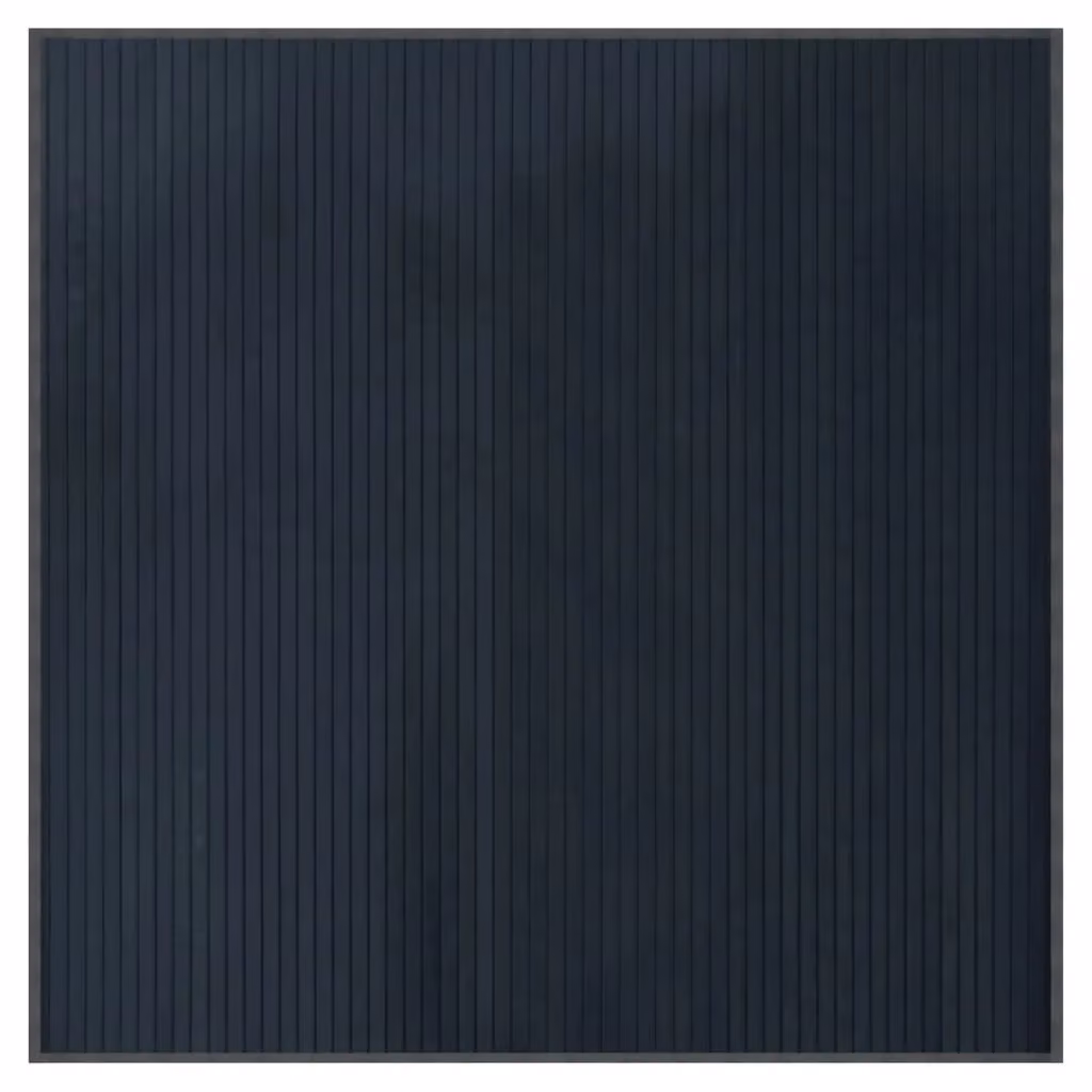 Berkfield Home Square Bamboo Rug in Grey, W/D/H: 100 x 100 x 1 cm – 2