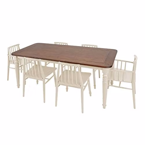 Statement Furniture Queensbury Wooden Dining Armchair with Armrests in Beige and Green – 3