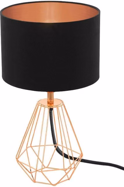 Eglo Carlton Metal and Fabric Table Lamp in Copper and Black – 1