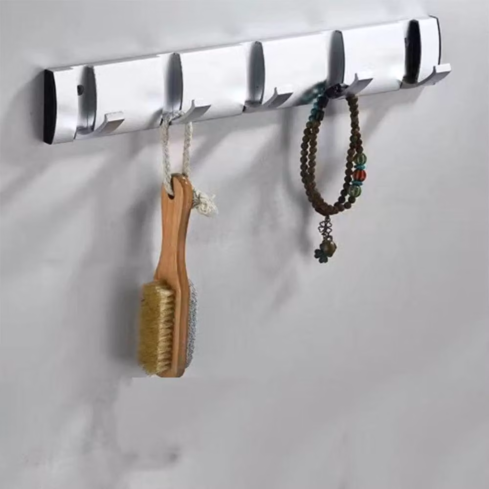 Kelvenix Wall Mounted Metal Coat Hooks and Drying Rack in Matt Silver – 1