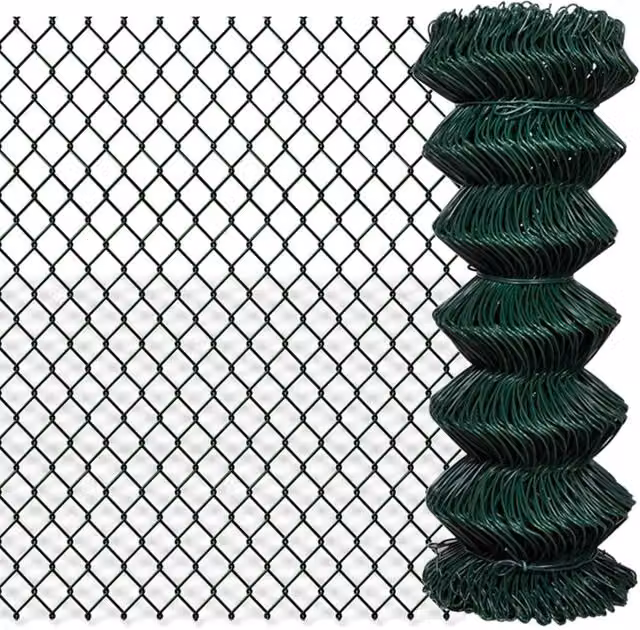 Berkfield Home Green PVC-Coated Steel Chain Link Fence, 1 x 25 m
