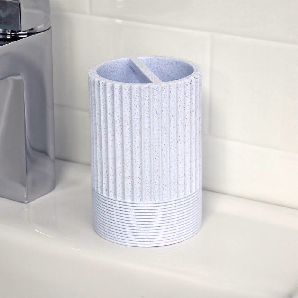 Showerdrape Blue Bathroom Accessory Set including Soap Dish, Tumbler and Toothbrush Holder – 2