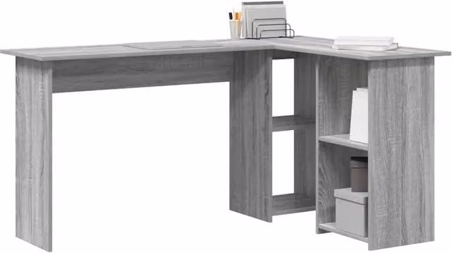 Berkfield Home Grey MDF Computer Desk with Storage