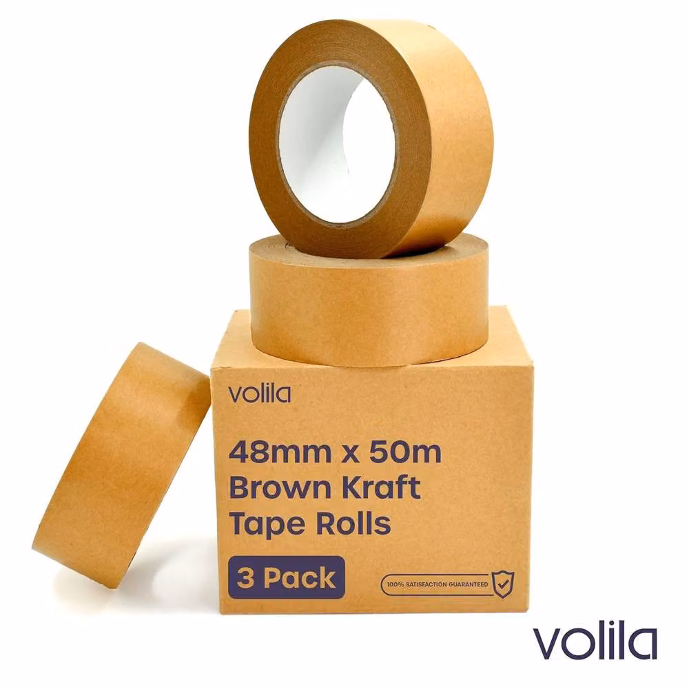 Volila 3 Pack Brown Kraft Heavy Duty Packaging Tape, Width: 48 mm, Length: 50 m – 2