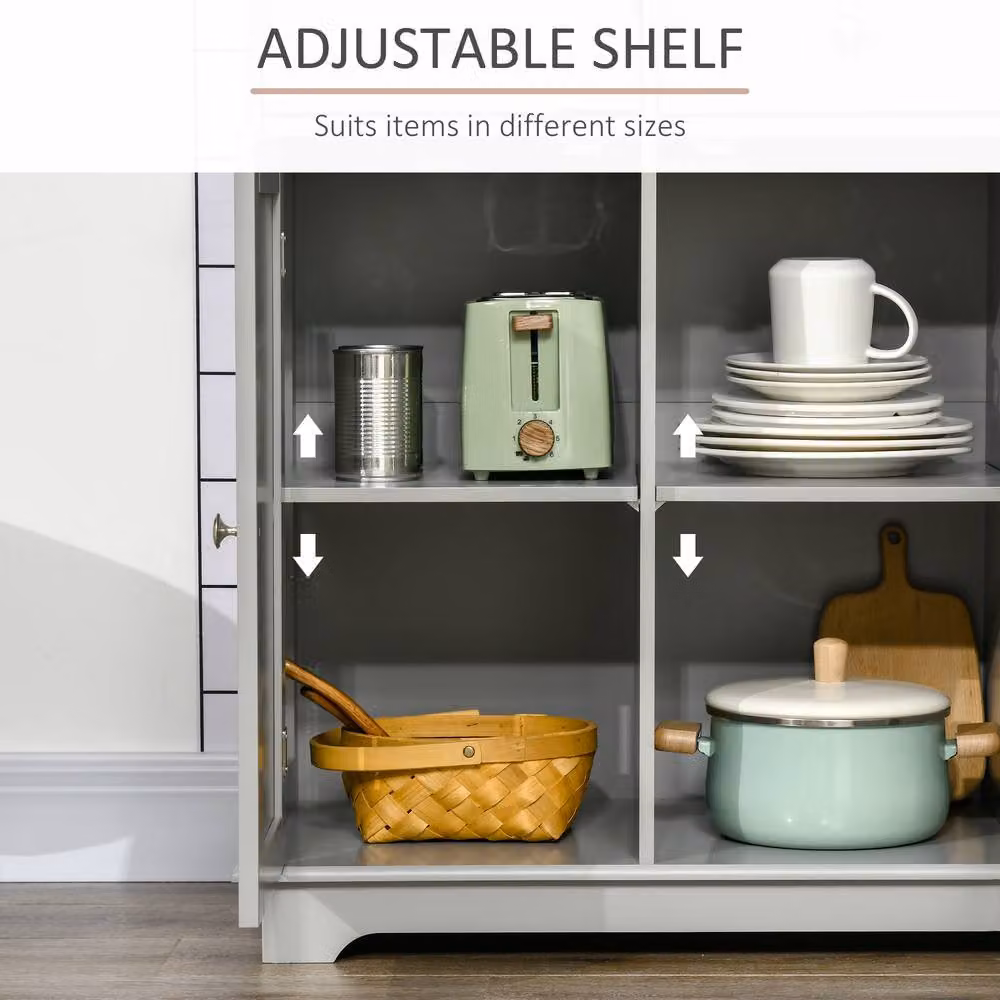 STILVORA Grey Sideboard with Adjustable Shelves – 3