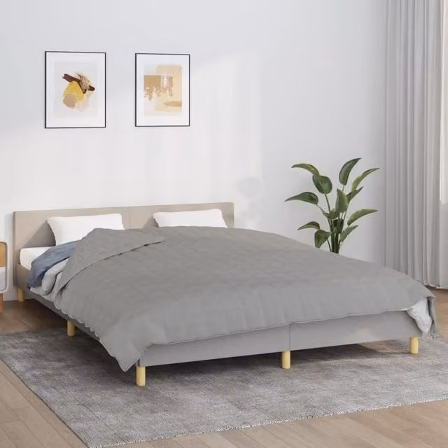 Berkfield Home Grey Weighted Blanket, W/D/H: 200 x 220 cm, 9 kg