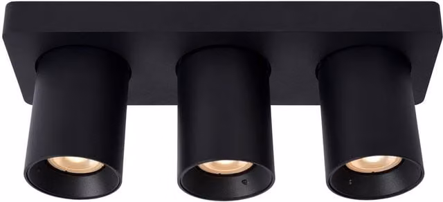 Lucide Nigel Modern Triple Ceiling Spotlight in Black