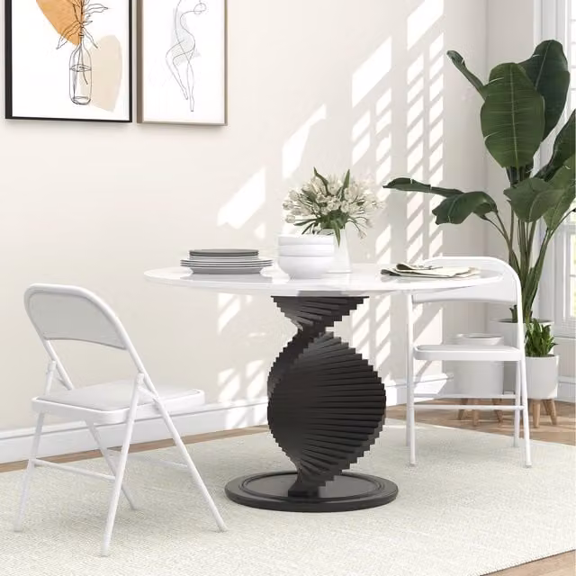 HOMCOM Set of 2 White Padded Metal Folding Chairs with Synthetic Leather Upholstery