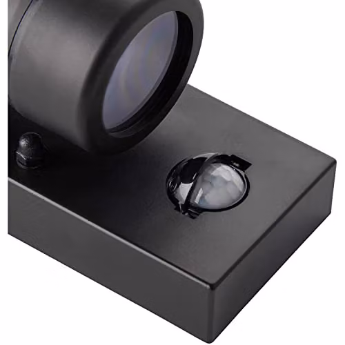 Loops Black Outdoor Wall Downlight with PIR Motion Sensor, 7W LED GU10, IP44 Rated – 2