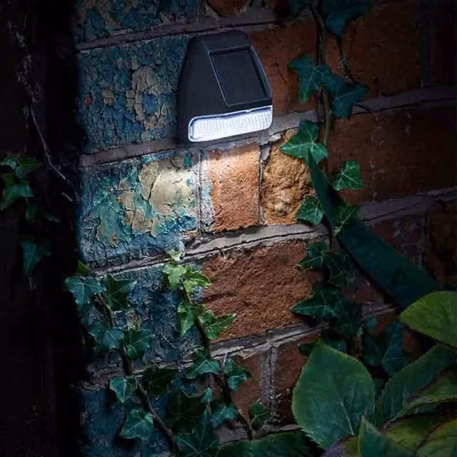 Garden Mile Set of 4 Black Solar LED Fence and Wall Lights