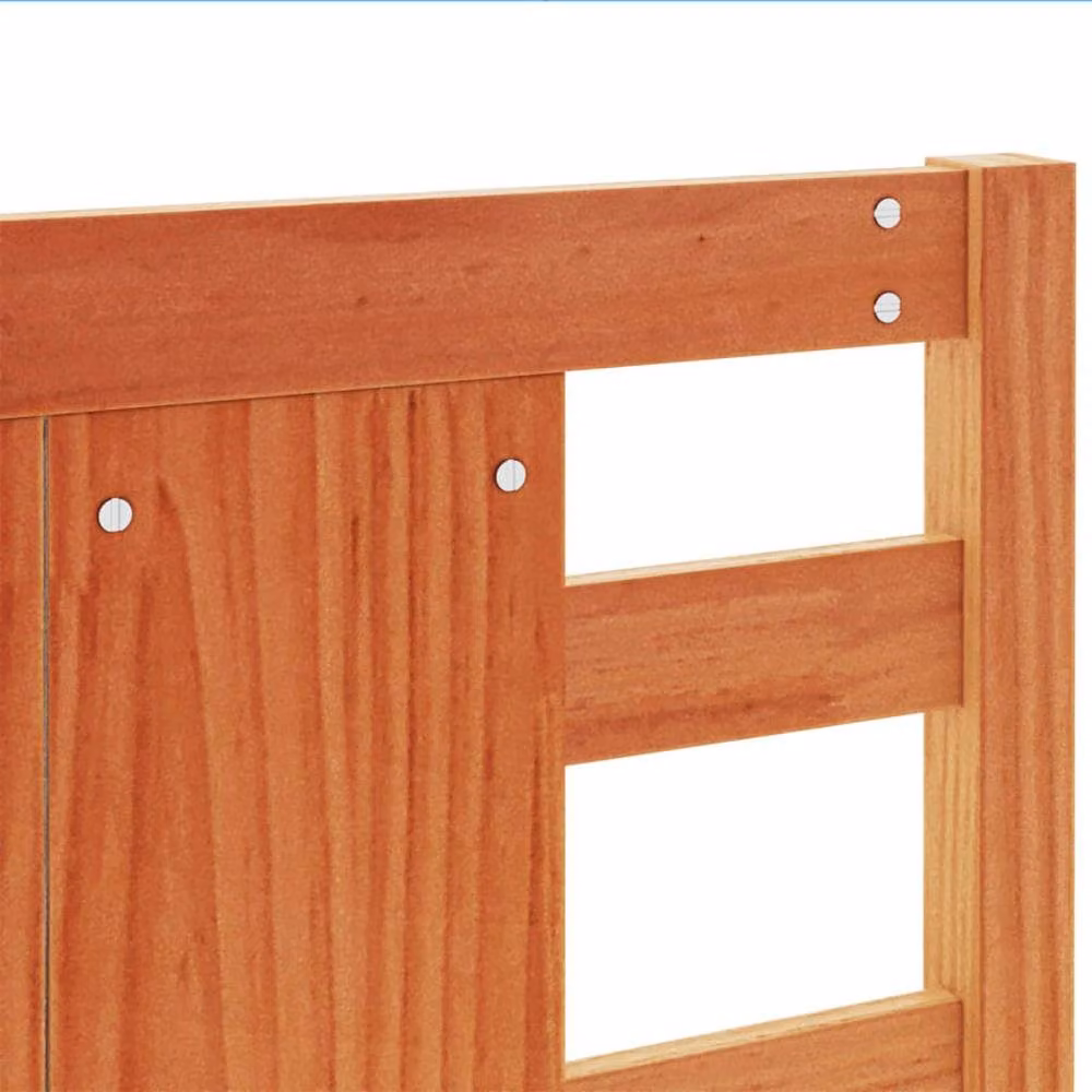 Berkfield Home Waxed Brown Solid Pine Wood Headboard, Width: 135 cm – 4