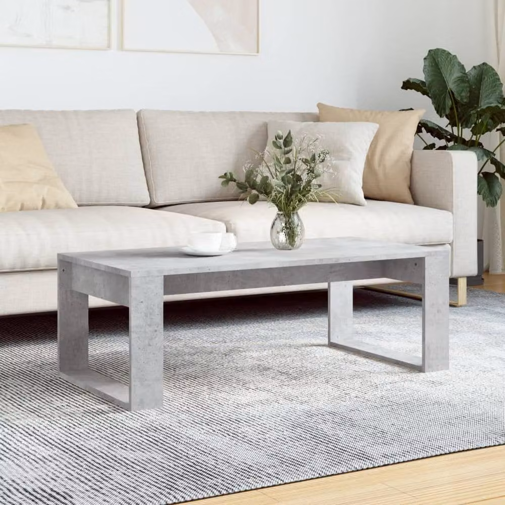 Berkfield Home Concrete Grey Modern Coffee Table, W/D/H: 102 x 50 x 35 cm – 2