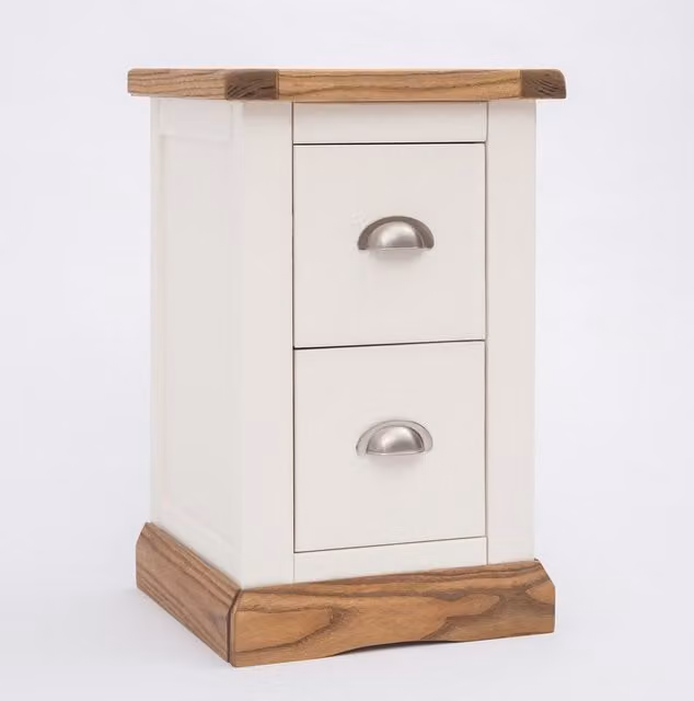 Cabinet Bits Tropea 2 Drawer Petite Bedside Cabinet in White
