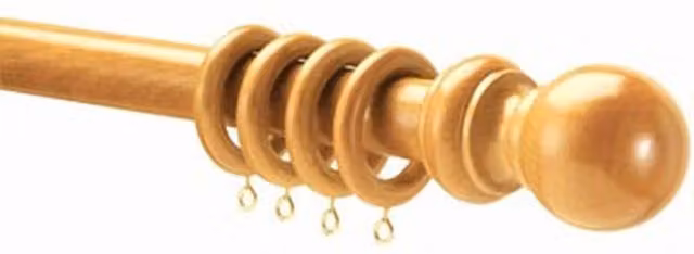 Terrys 28mm County Wood Curtain Pole in Light Ash, Beige and Brown