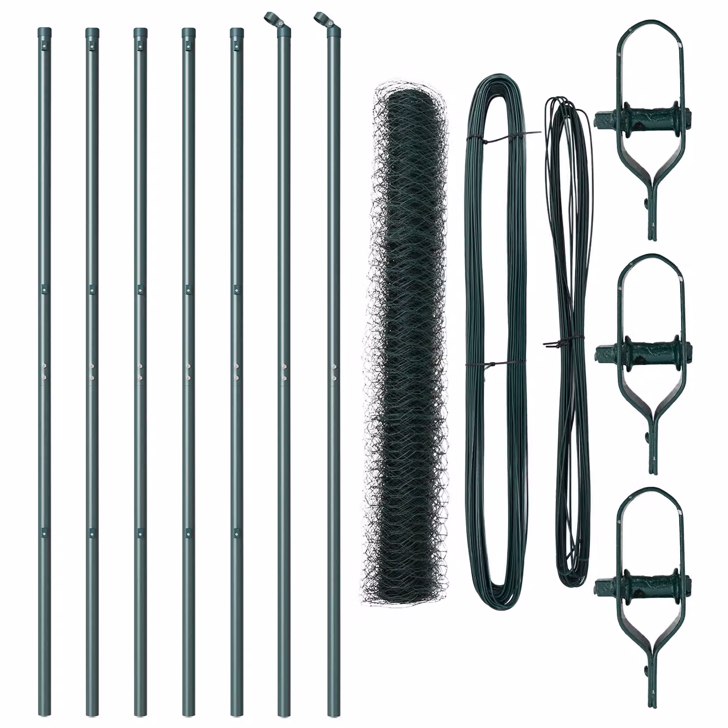 Berkfield Home Green PVC-Coated Steel Hexagon Fence, H: 1 m x W: 10 m – 2