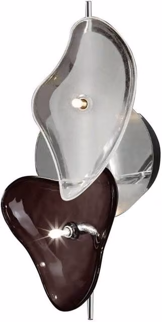 Netlighting Otto 2-Light Ceiling and Wall Lamp in Chrome and Black Glass