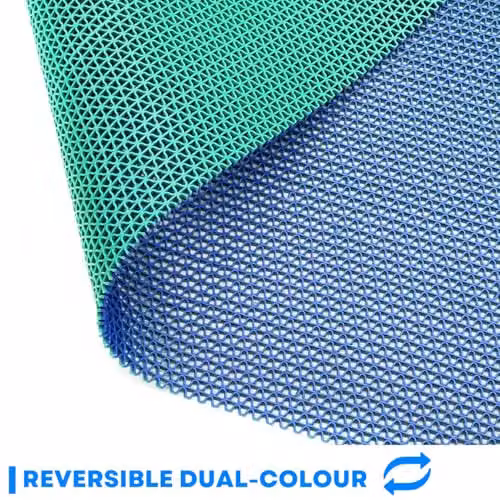 Nicoman Reversible Non-Slip and Mould-Resistant Bath Mat in Blue and Green, W: 75 cm, D: 44 cm – 2