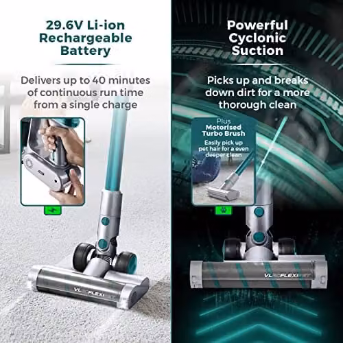 Tower T513011PETS VL80 Cordless 3-in-1 Pole Vacuum Cleaner with HEPA Filter and Anti-Tangle Roller, Petrol – 2