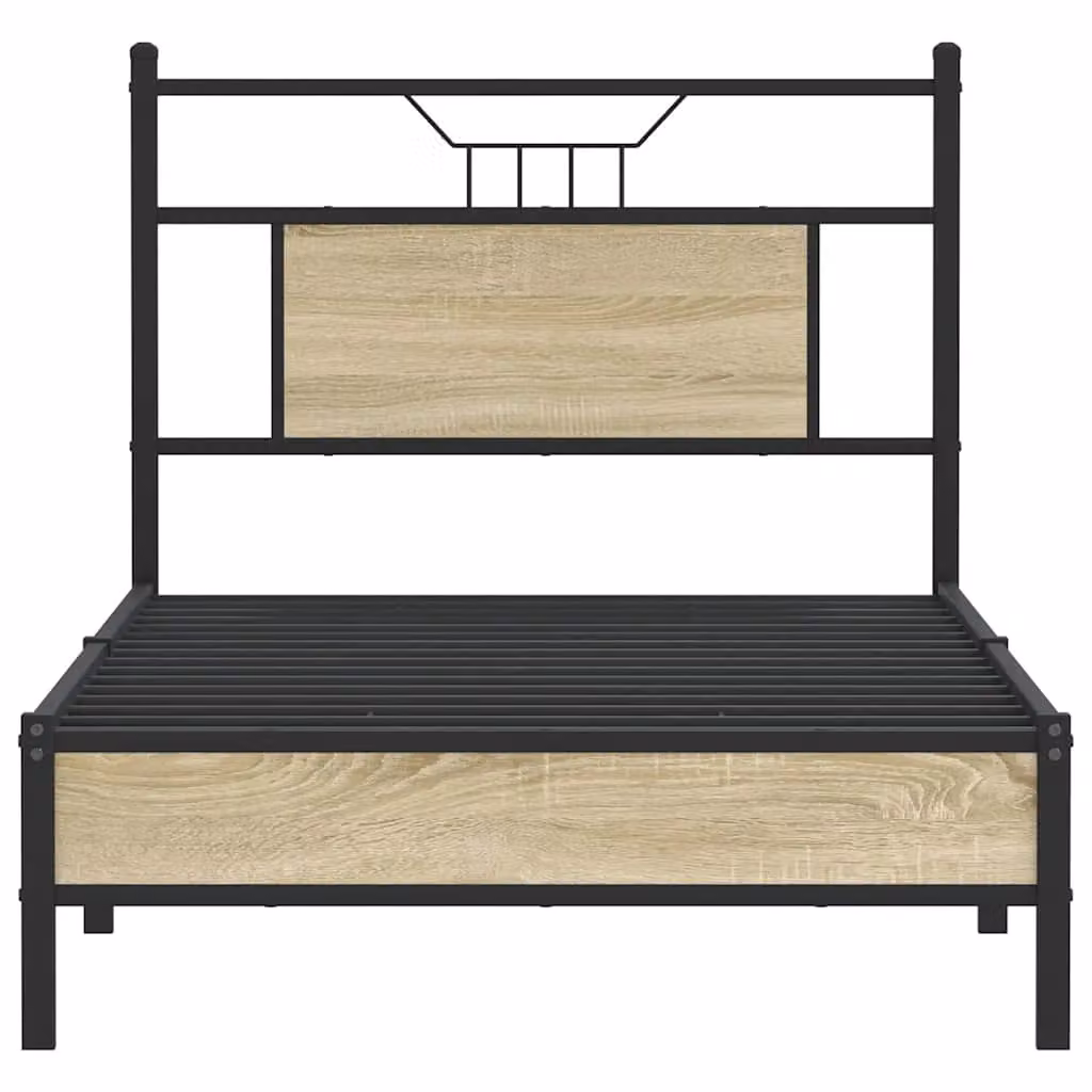 Berkfield Home Sonoma Oak Small Single Bed Frame in Brown, W/D/H: 75 x 190 cm – 3