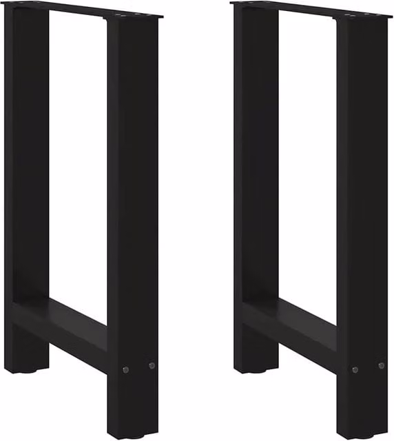 Berkfield Home Steel Coffee Table Legs in Matt Black, 2 Pieces, H: 72-73 cm, W: 60 cm