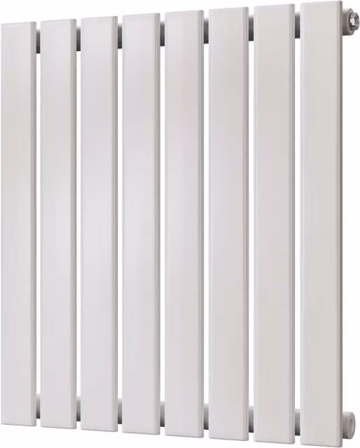 UK Radiators Typhoon White Flat Tube Horizontal Designer Radiator, H: 60.0 cm, W: 54.4 cm