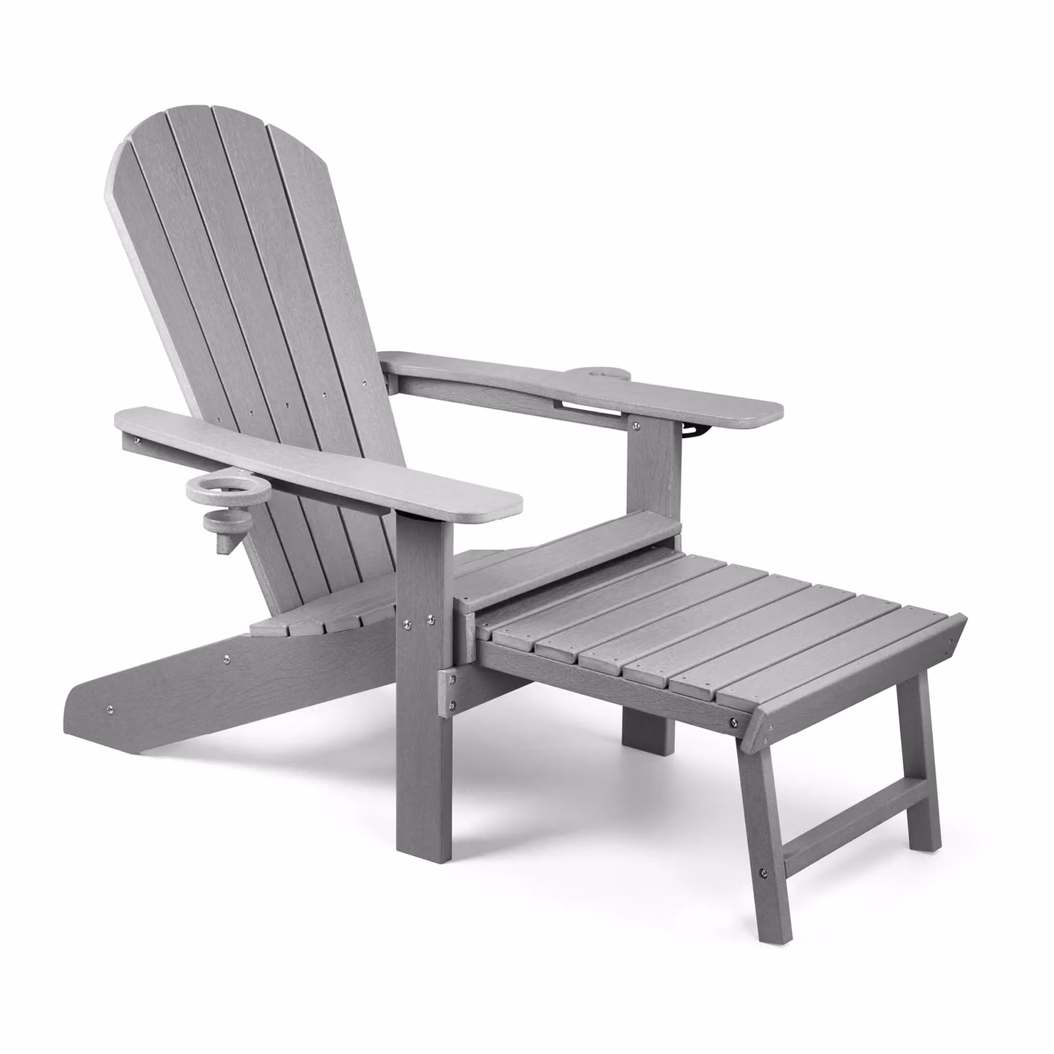 VonHaus Westport Reclining HDPE Adirondack Garden Chair with Footrest in Grey – 2