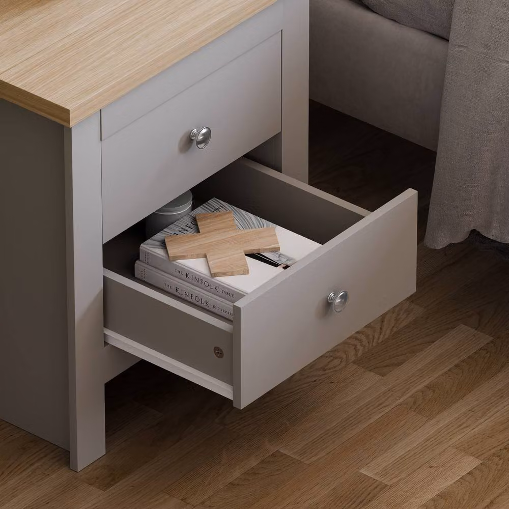 HD Designs Arlington 2 Drawer Chest of Drawers in Grey – 3