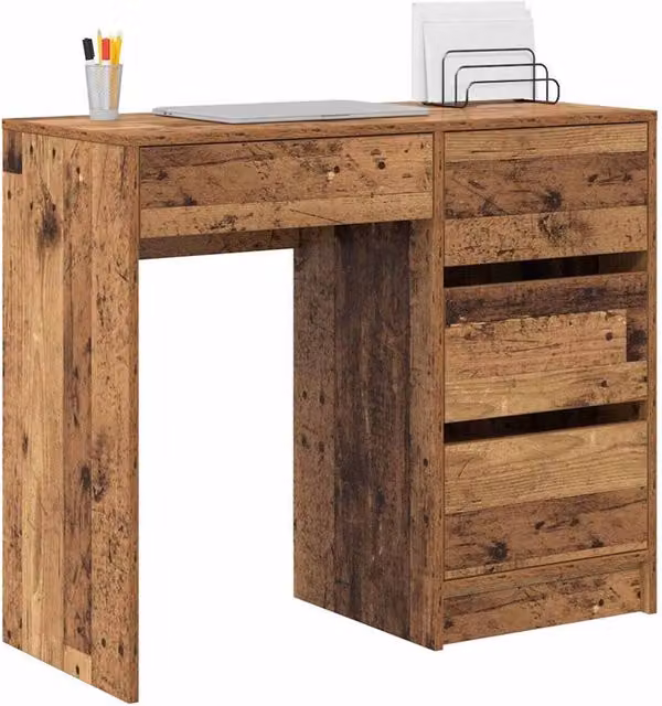 Berkfield Home Old Wood Writing Desk in Brown, Engineered Wood