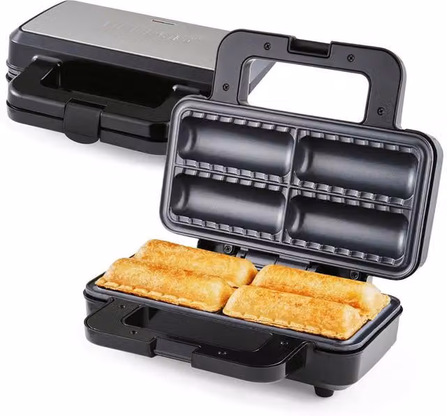 Geepas Sausage Roll Maker in Black with Non-Stick Plates and Overheat Protection – 1