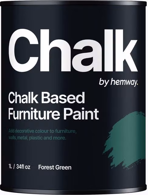 Hemway Chalk Based Furniture Paint in Flat Matt Forest Green, 1L
