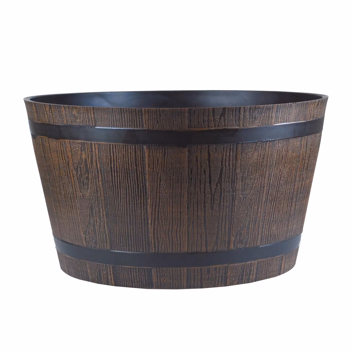 Simpa Homestead Brown Half Barrel Cask Planters, Set of 2, Dark Brown – 2