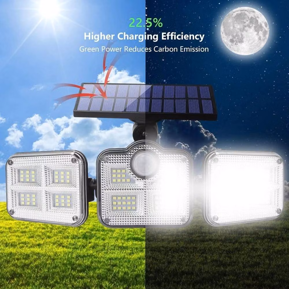 FLAVORA Black Waterproof Outdoor Solar LED Motion Sensor Wall Lights – 2