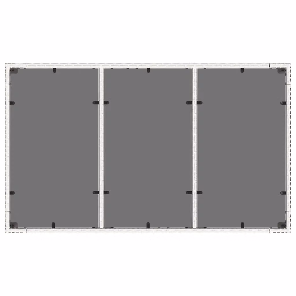 Berkfield Home Modern White Poly Rattan Garden Table with Glass Top, W/D/H: 150 x 90 x 75 cm – 3