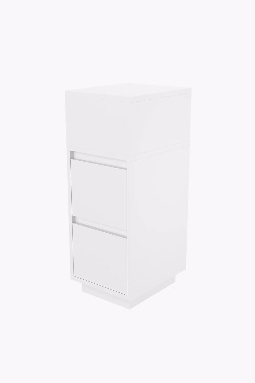 Living and Home Minimalist Bedside Table with Drawers in White – 2